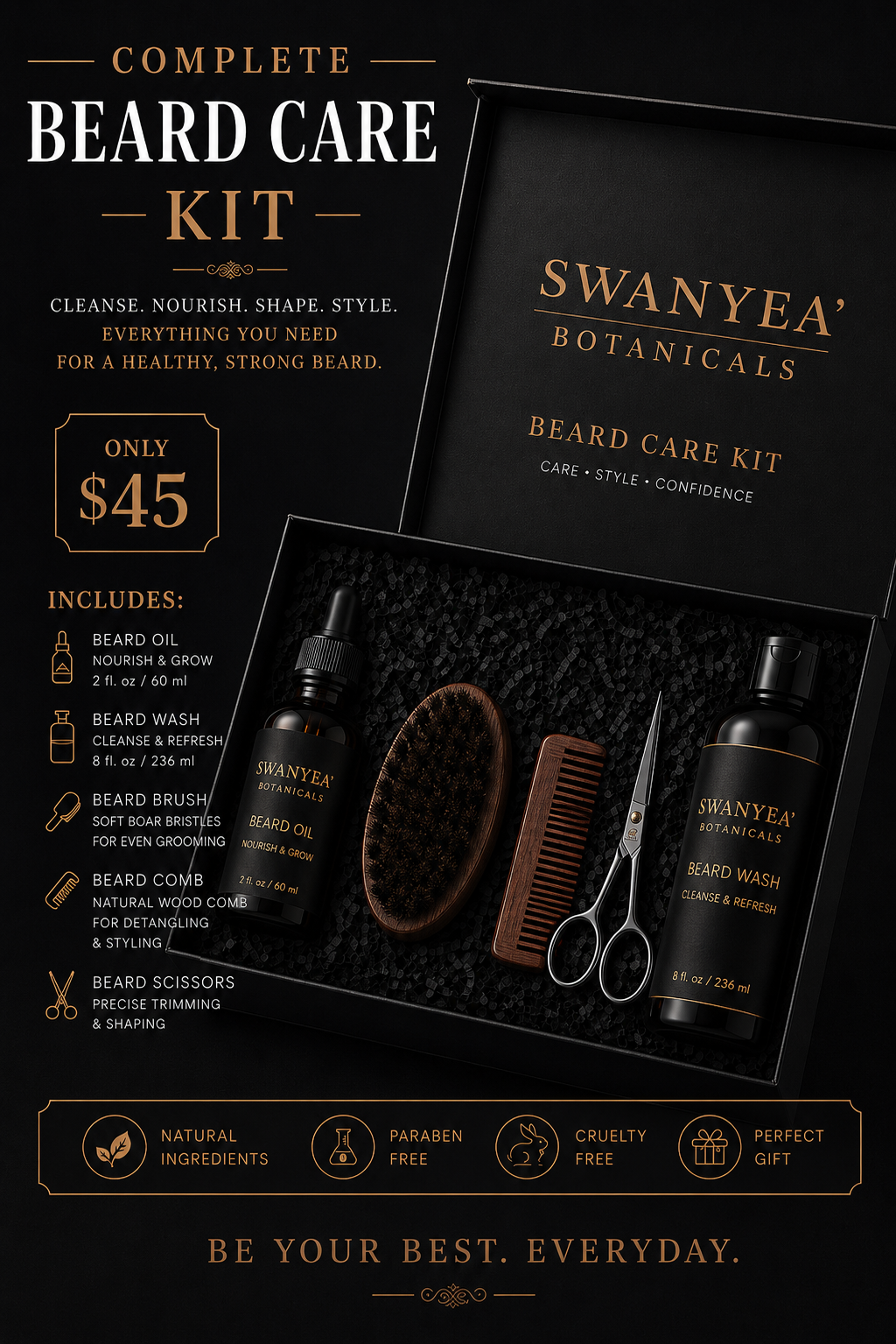 Men’s Botanical Beard Care Kit